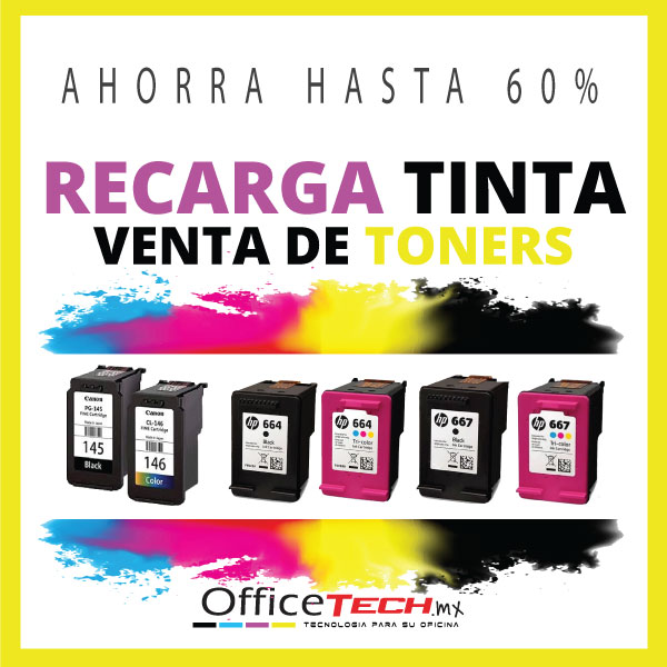 Recarga Cartuchos de | Relleno Tinta | HP y Canon - OfficeTech.mx